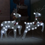 Renne di Natale 2 pz Argento 40 LED