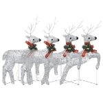 Renne di Natale 4 pz Argento 80 LED