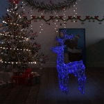 Renne e Slitta Decorazione Natale 90 LED 60x16x100 cm Acrilico