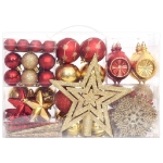 Set Addobbi di Natale 108 pz Oro e Rosso