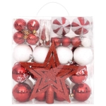 Set Addobbi di Natale 64 pz Rosso e Bianco