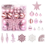 Set Addobbi di Natale 65 pz Rosa/Rosso/Bianco