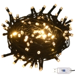 Set Natale con 120 Palline Punta e 300 Luci LED Oro Rosa