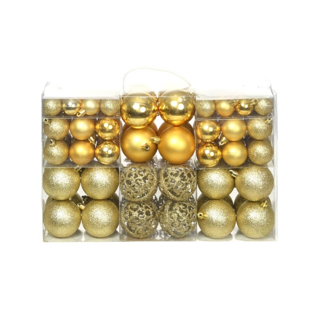 Set Palline di Natale 100 pz 3/4/6 cm Oro