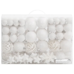 Set Palline di Natale 111 pz Bianco in Polistirene