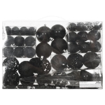 Set Palline di Natale 111 pz Nero in Polistirene