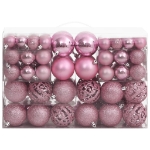 Set Palline di Natale 111 pz Rosa in Polistirene