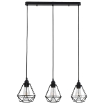 Lampadario con Design Diamante Nero 3 Lampadine E27