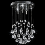 Lampadario Perle di Cristallo a Sfera Argento 3  Lampadine G9