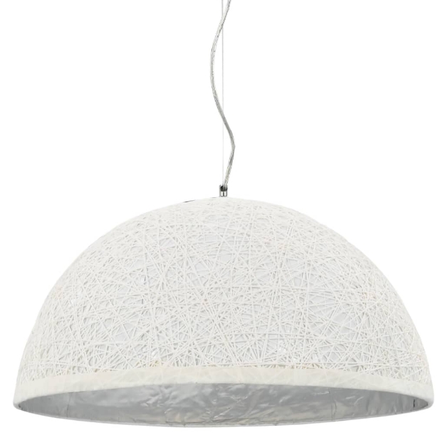 Lampadario da Soffitto Bianco e Argento Ø50 cm E27