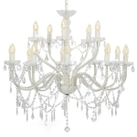 Candelabro a 2 Livelli Bianco 15 Lampadine E14