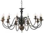 Candelabro Stile Anticato Nero 12 Lampadine E14