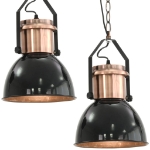 Lampade da Soffitto 2 pz Nero Tondo E27