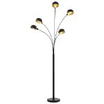 Lampada da Terra 200 cm 5 Bulbi E14 Nero e Oro