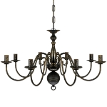 Lampadario Stile Antico Metallo Nero Lampadine 8 x E14