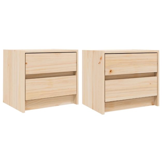 Comodini 2 pz 40x31x35,5 cm in Legno Massello di Pino