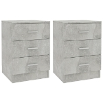 Comodini 2 pz Grigio Cemento 38x35x56 cm in Legno Multistrato