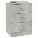 Comodini 2 pz Grigio Cemento 38x35x56 cm in Legno Multistrato