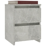 Comodini 2pz Grigio Cemento 30x30x40 cm in Legno Multistrato