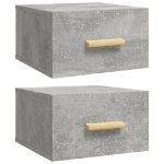 Comodini a Muro 2 pz Grigio Cemento 35x35x20 cm