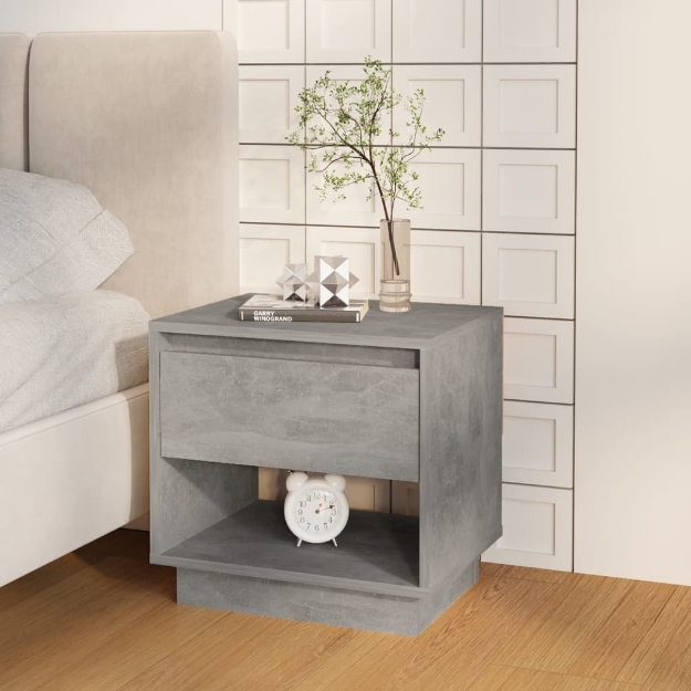 Comodini 2 pz Grigio Cemento 45x34x44 cm in Truciolato