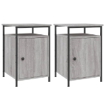 Comodini 2 pz Grigio Sonoma 40x42x60 cm in Legno Multistrato