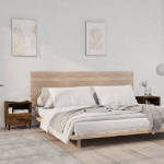 Comodini 2 pz Rovere Fumo in Legno Multistrato