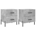 Comodini 2 pz Grigio Cemento 40x35x47,5 cm in Legno Multistrato