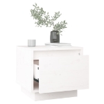 Comodino Bianco 35x34x32 cm in Legno Massello di Pino