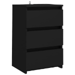 Comodino Nero 40x35x62,5 cm in Legno Multistrato