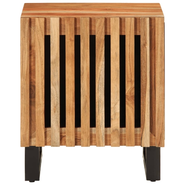 Comodino 40x34x46 cm in Legno Massello di Acacia