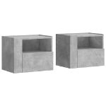 Comodini a Muro 2 pz Grigio Cemento 45x30x35 cm