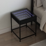 Comodino con LED Infinity Nero 40x40x51 cm