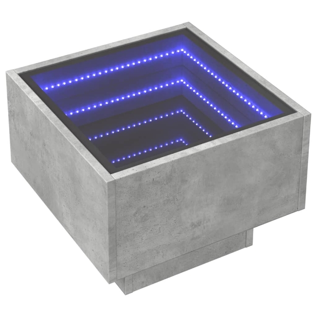 Comodino con LED Infinity Grigio Cemento 40x40x30 cm