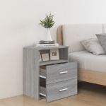 Comodini 2 pz Grigio Sonoma 50x32x60 cm