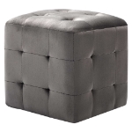 Comodini 2 pz Grigio 30x30x30 cm in Tessuto Vellutato