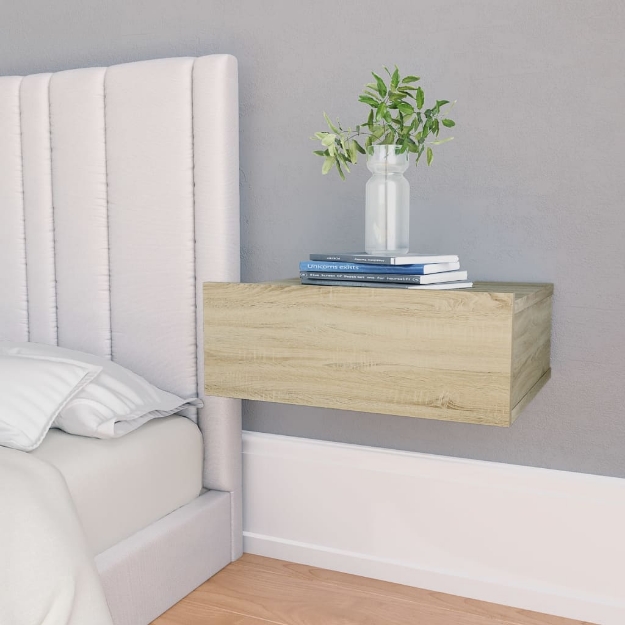 Comodini Pensili 2pz Rovere Sonoma 40x30x15cm Legno Multistrato