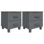 Comodini HAMAR 2 pz Grigio Scuro 40x35x44,5 cm in Legno di Pino