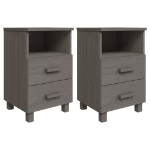 Comodini HAMAR 2 pz Grigio Chiaro 40x35x62 cm Legno di Pino