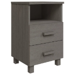 Comodini HAMAR 2 pz Grigio Chiaro 40x35x62 cm Legno di Pino