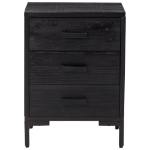 Comodino Nero 40x30x55 cm Legno Massello di Pino Riciclato