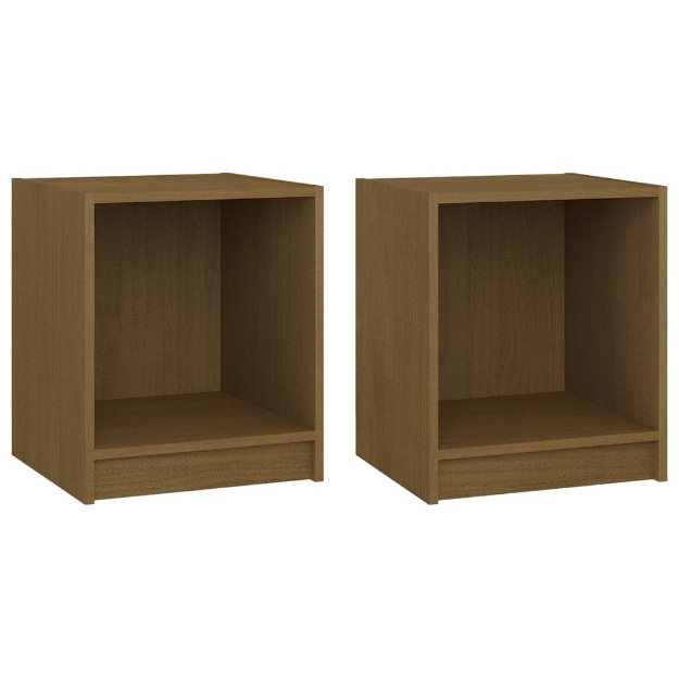 Comodini Marrone Ambra 2 pz 35,5x33,5x41,5 cm in Legno di Pino