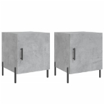 Comodini 2 pz Grigio Cemento 40x40x50 cm in Legno Multistrato