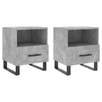 Comodini 2 pz Grigio Cemento 40x35x47,5 cm in Legno Multistrato