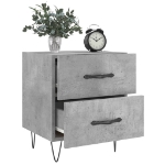 Comodini 2 pz Grigio Cemento 40x35x47,5 cm in Legno Multistrato