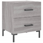 Comodino Grigio Sonoma 40x35x47,5 cm in Legno Multistrato