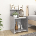 Comodini 2pz Grigio Cemento 40x35x60 cm in Legno Multistrato