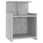 Comodini 2pz Grigio Cemento 40x35x60 cm in Legno Multistrato