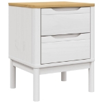 Comodino FLORO Bianco 45x39x57 cm in Legno Massello di Pino