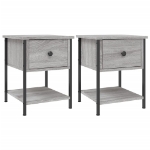 Comodini 2 pz Grigio Sonoma 34x35,5x45 cm in Legno Multistrato